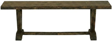 Furnifact Wooden Dining Bench with V-Style Mid-Century Modern Base, Wood Bench for Dining Table or Kitchen, Wooden Bench Indoor