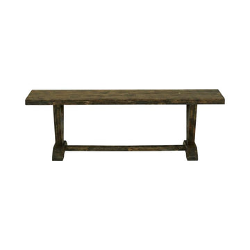 Wooden Dining Bench with V-Style Mid-Century Modern Base by Furnifact – Wood, Brown
