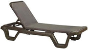 Grosfillex US515137 Marina Chaise Without Arms, Bronze Mist Resin Frame, Espresso Sling (Case of 2)