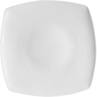 CAC China RCN-FS5 Porcelain Square Flat Plate, 6-Inch, Super White, Box of 36