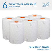 Scott Professional Orange Core / 580 Feet (Pack of 6) / White Paper Towels