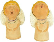 KALALOU H4033 Set of Two Caroling Clay Angels, See Image