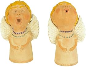 KALALOU H4033 Set of Two Caroling Clay Angels, See Image