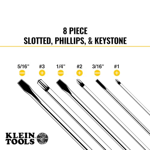 KLEIN TOOLS 8-Piece Screwdriver Set / One Size / Black Screwdriver Sets