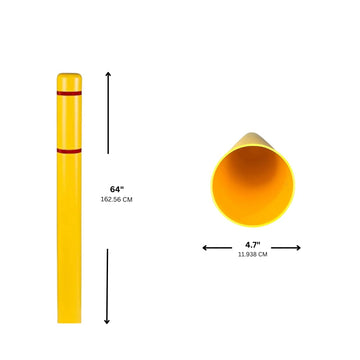 d 4" x 64" Bollard Cover Yellow (Yellow red Tape) by Innoplast – Large, Plastic, Yellow red tape, Model BC464Y