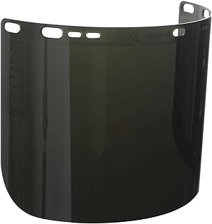 Face Shield Window for Jackson Safety Headgear, 8" x 15.5" x 0.06", Polycarbonate, Unbound, Shade 5 Tint (Case of 12), 29080