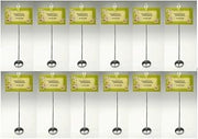 HUBERT Telescopic Countertop Clip Sign Holder, Adjustable 11–26 Inch Height, Chrome, 12 Pack