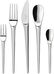 Villeroy & Boch NewMoon 20 Piece Flatware Setting, Service for 4 | 18/10 stainless steel 20 piece set for 4 with asymmetric, moon-inspired contours, rust resistant, dishwasher safe