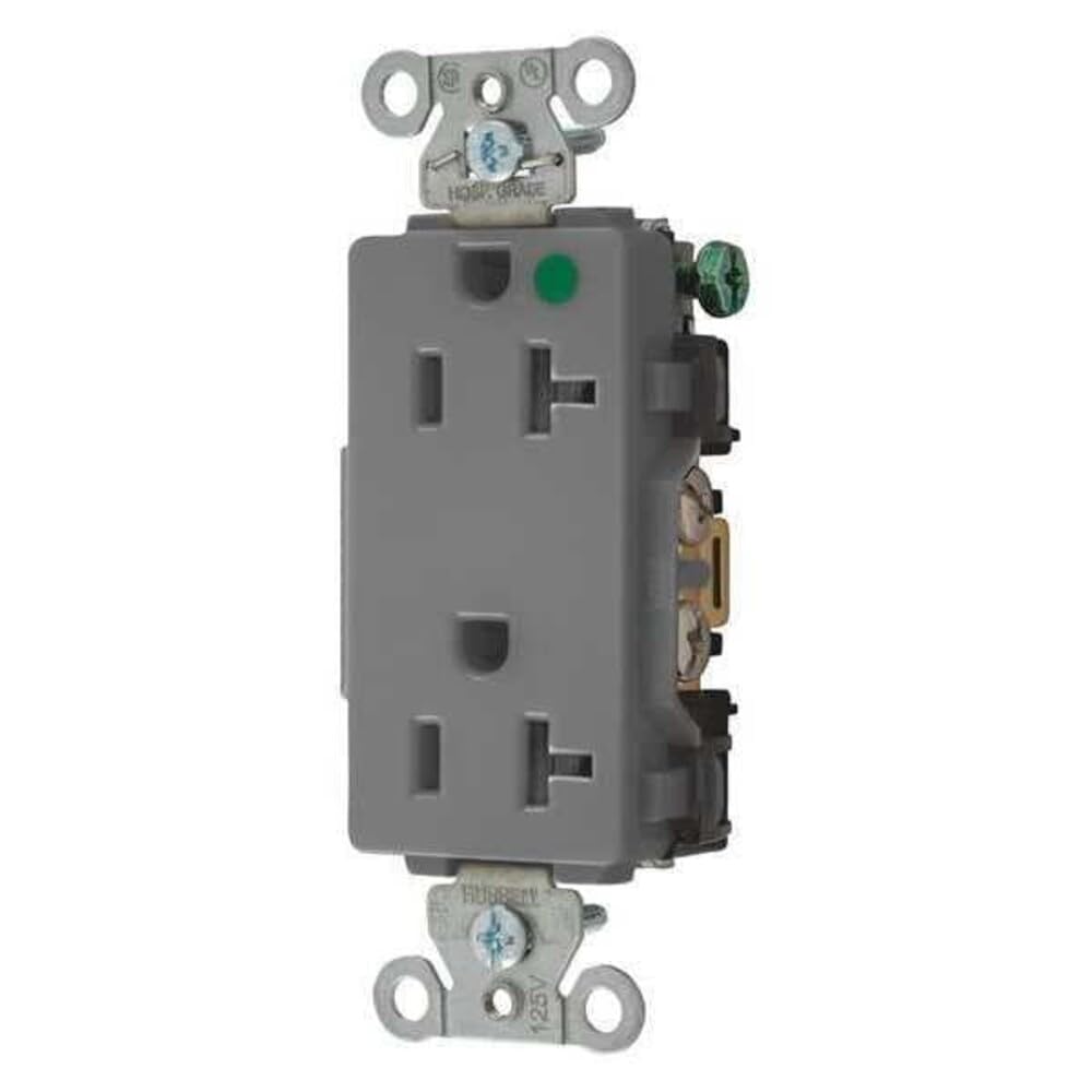 Receptacle Wiring Device Receptacle by Hubbell – Nylon, Gray, Model 19659