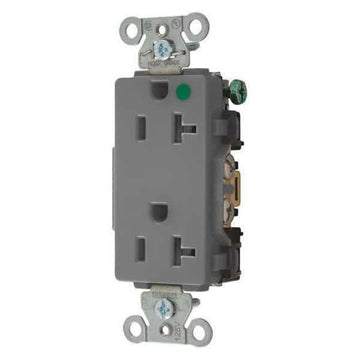 Receptacle Wiring Device Receptacle by Hubbell – Nylon, Gray, Model 19659