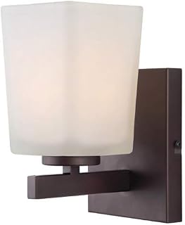 Canarm IVL472A01ORB Ltd Hartley 1 Light Vanity, Oil Rubbed Bronze with Flat Opal Glass