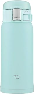 Zojirushi SM-SF36-AM Water Bottle, Direct Drinking [One-touch Open] Stainless Steel Mug, 12.2 fl oz (360 ml), Mint Blue