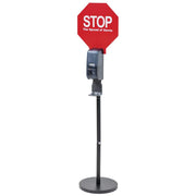 Floor Standing Hand Soap Dispenser with Sign by HUBERT – Plastic, Black