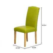 Parsons Dining Chair with High Back by Furnifact – Faux Leather, Oak, Pack of 2
