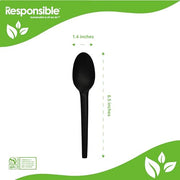 Responsible Products 6.5" Spoons Black (50 Count) / Black / 50 Spoons