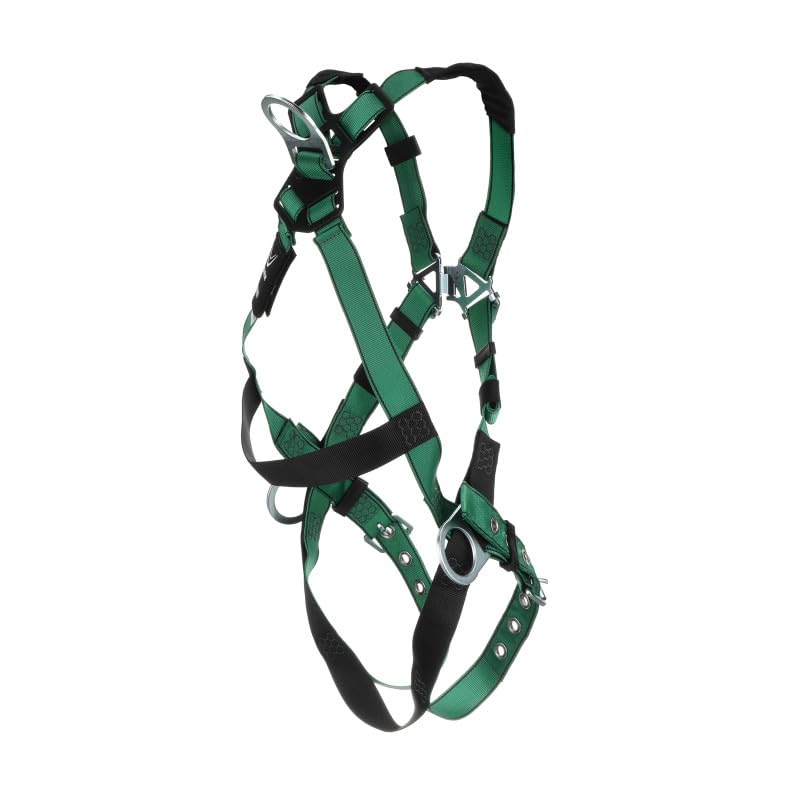 V-Form Full Body Safety Harness - Size: Standard (Medium) by MSA – Standard, Polyester, Green, Model 10197215