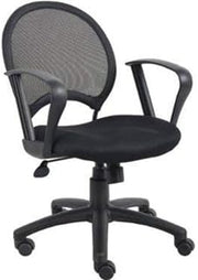 Boss Office Products Mesh Task Chair with Loop Arms in Black