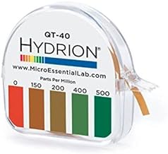 HYDRION QT-40 Quaternary Sanitizer Test Tape 15 feet Roll Quat Color Chart 0-500 ppm Range for 4 Chain Sanitizers