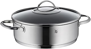 WMF Devil Sauté Pan 24 cm Induction Roasting Pan with Lid 5 Litres Cromargan Stainless Steel Coated, Oven-Safe, High Rim