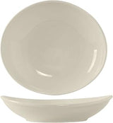 Tuxton BEB-280J Vitrified China Oval Bowl, 30 oz, 10-1/8" x 9-1/8", Eggshell (Pack of 12),