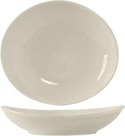 Tuxton BEB-280J Vitrified China Oval Bowl, 30 oz, 10-1/8" x 9-1/8", Eggshell (Pack of 12),