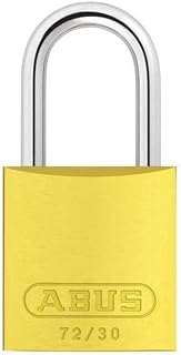 ABUS Yellow 72/30 Lockout Tagout Padlock w/ 1" Shackle, Single Padlock | Keyed Different, 1 Padlock with 2 Keys