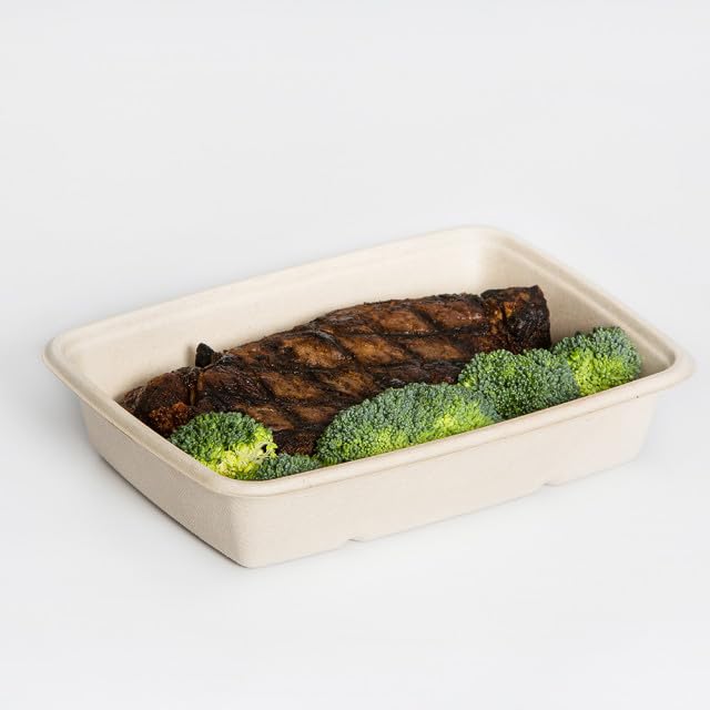 TerraPac 30 oz Natural by Sabert – 30 oz., 30.0 ounces, Molded Fiber Pulp, Natural, Model 46130F300N
