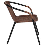 Flash Furniture Dark Brown / Set of 4 / Contemporary Patio Dining Chairs