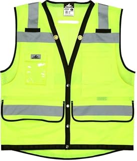 MCR Safety Luminator Series Class 2 Lime Premium Surveyor Safety Vest, 2XL, VSURVMLBX2