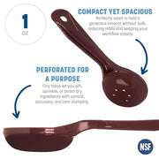 Carlisle FoodService Products 1.5 oz (Pack of 1) / Reddish Brown / Perforated Short Handle Cooking Spoons
