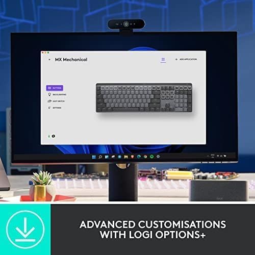 MX Mechanical Mini Wireless Illuminated Keyboard Linear Switches (RENEWED) by Logitech – Compact, Information Not Available, Graphite, Model 920-010551