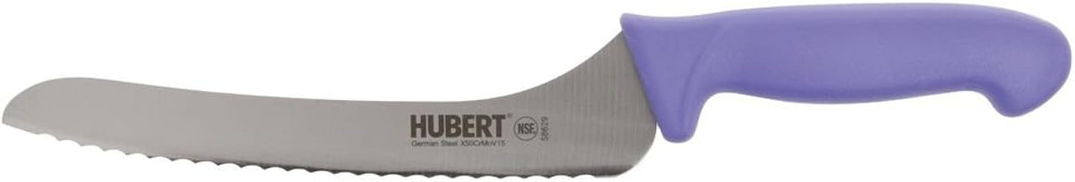 HUBERT Offset Bread Knife with Purple Polypropylene Handle - 9" L Blade