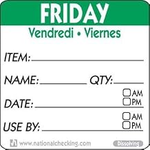 NATIONAL CHECKING CO Dateit Label 2 X 2 Paper Friday, 250 EA