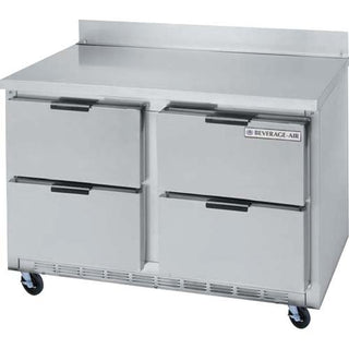 48" Stainless Steel 4-Drawer Worktop Refrigerator by Beverage-Air – Model WTRD48A-4