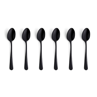 Austin 6-Piece Mocha Spoon Set by Amefa – Klein, Stainless Steel, Black, Pack of 6, Model 1410ATTR06AK6