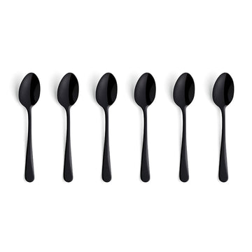 Austin 6-Piece Mocha Spoon Set by Amefa – Klein, Stainless Steel, Black, Pack of 6, Model 1410ATTR06AK6