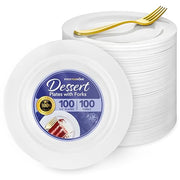 Stock Your Home 8 Pack Pack of 25 / White / Classic Plates
