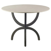 Dining Table with 40-Inch Round White Marble Top by Starlight Canyon Home – 40 inch diameter, 30 inch height, Metal, White