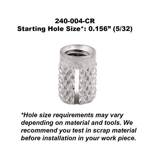 E-Z LOK 4-40 Pack of 10 / One Size / Silver Nut Inserts