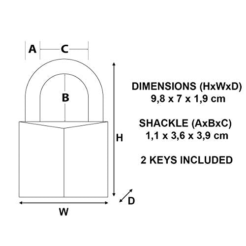 Master Lock 70mm 6-Pin / Brass / Cylinder Keyed Padlocks