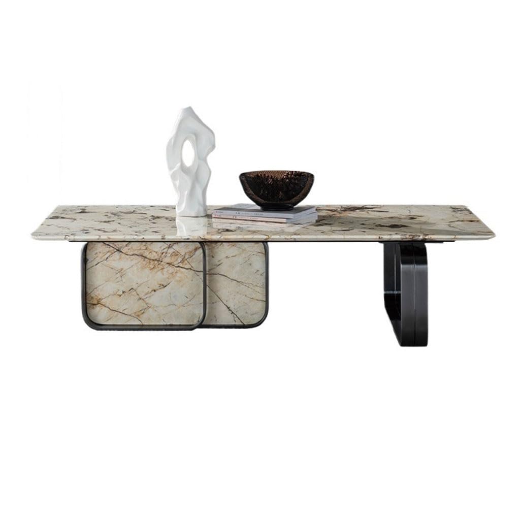 Mesa para Centro De Sala Marble Base Coffee Table Modern Apartment Simple Coffee Table Side Table Villa Living Room End Table Coffee Table by JOYNOW – 140cm, Acacia, Model 5744