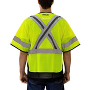 Class 3 X-Back Vest by TINGLEY – Large-X-Large, Polyester, Fluorescent Yellow-green, Model V73432C