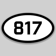 817 Area Code Sticker Texas Fort Worth Arlington Bedford City Pride Love | 5-Inches by 3-Inches | Premium Quality Vinyl UV Resistant Latex Optimized Print AWPD2327