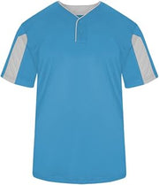 Badger Striker Placket XL Columbia Blue/ White