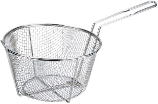CAC Foodservice Round Fry Basket FBR4-11 Nickel Plated 0.25 inch Mesh 11.5 inch Diameter