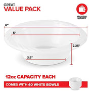 Stock Your Home 40 / 12oz / White Bowls
