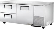 True TUC-67D-2 Series Undercounter Refrigerator Solid Doors & Drawered Two Section Deep