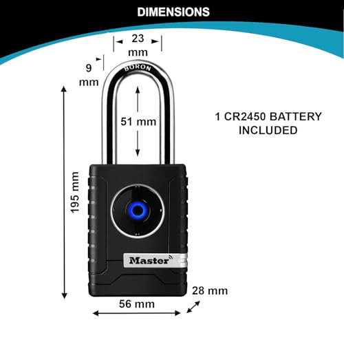 Master Lock NEW - Bluetooth Outdoor / Black / 1 Keyed Padlocks