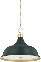 Hudson Valley Lighting MDS300L-AGB/SSG Painted No. 1-4 Light Pendant - 18.75 Inches Tall and 23.5 Inches Wide - Aged Brass/Soft Studio Green