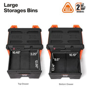KLEIN TOOLS Two Drawer Rolling Toolbox / Orange / 250.0 pounds Tool Boxes